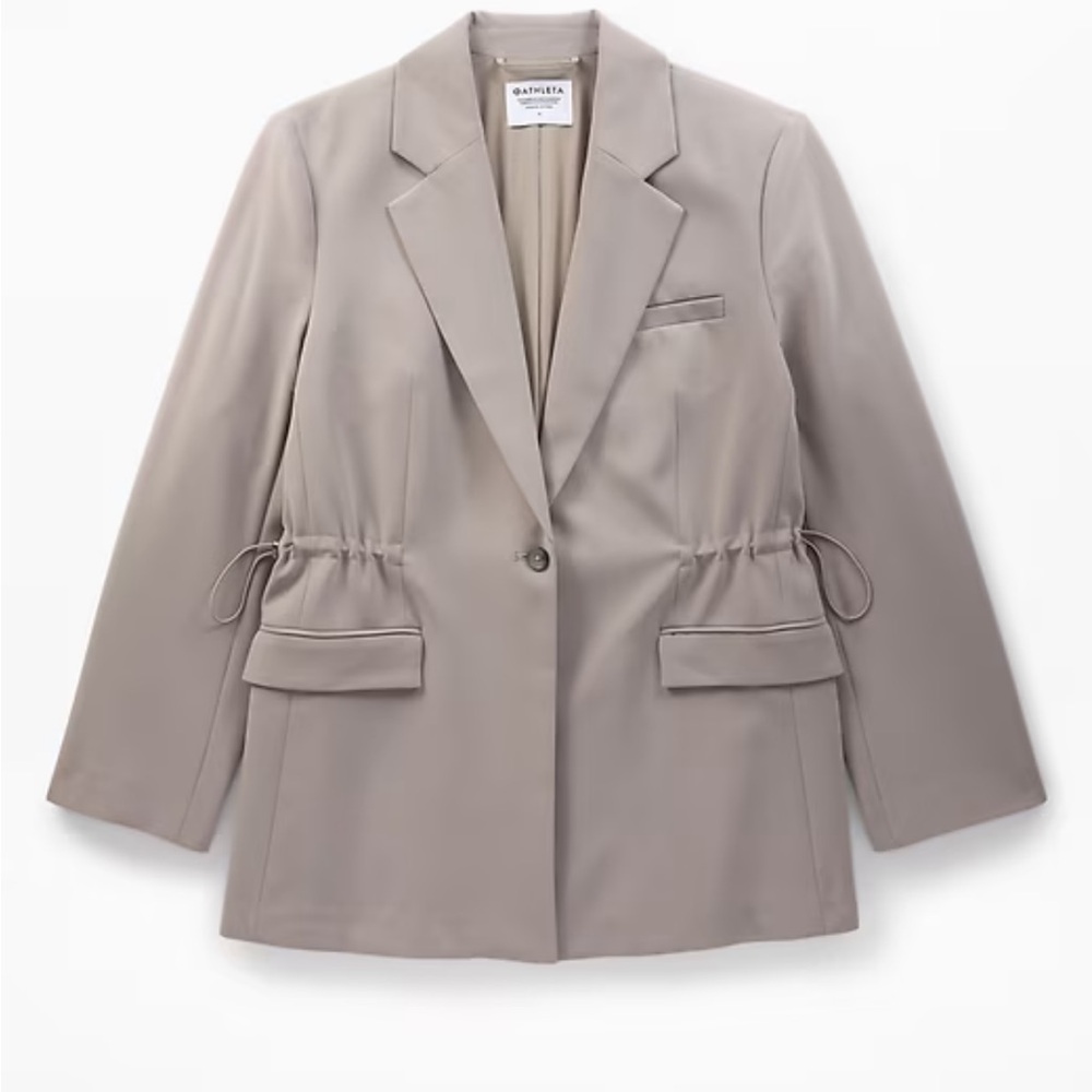 Athleta Women's MVP Blazer Size 16 Mortar Mushroom Oversized Business